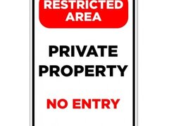 Restricted area private property no entry